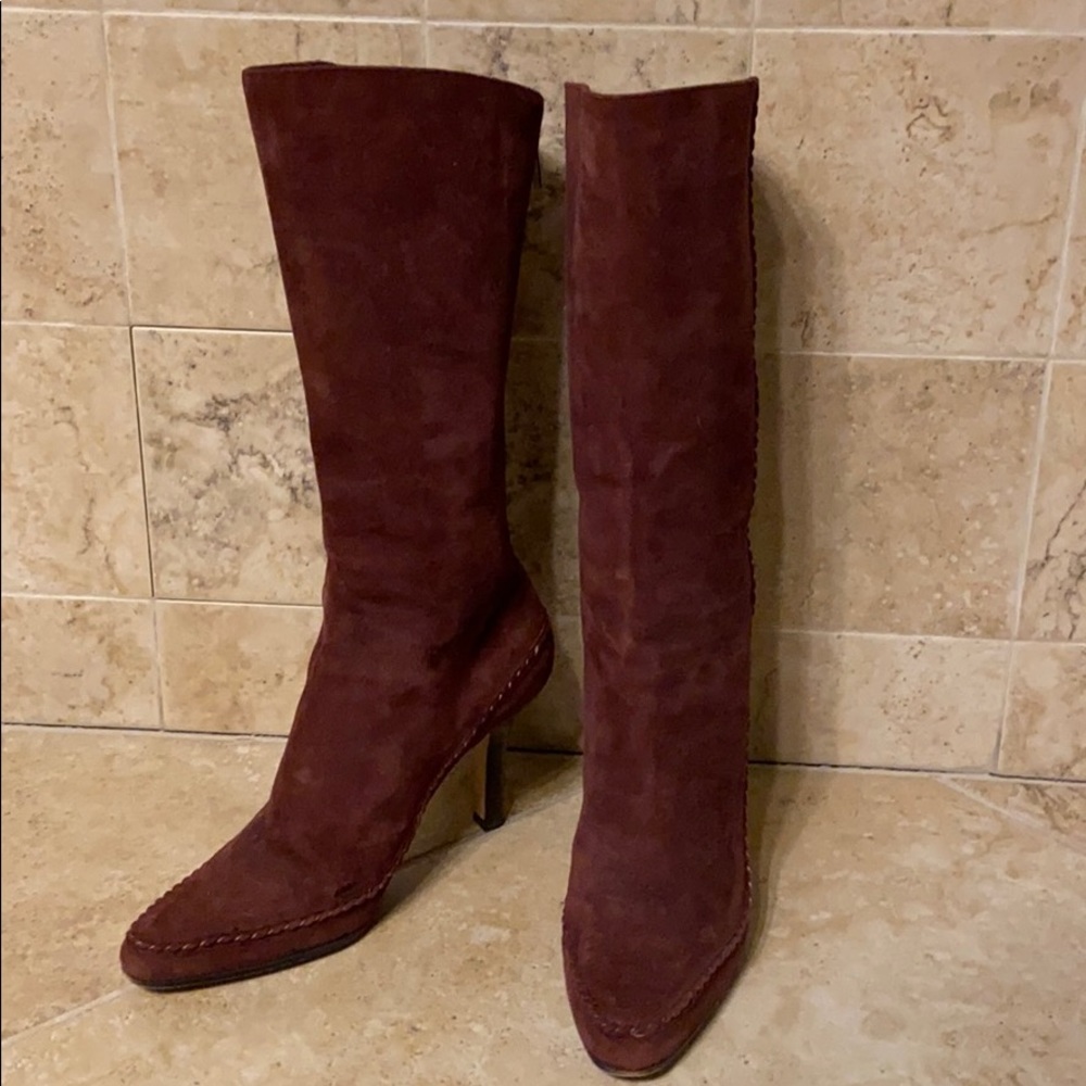 Jimmy Choo purple suede boots size 37.5